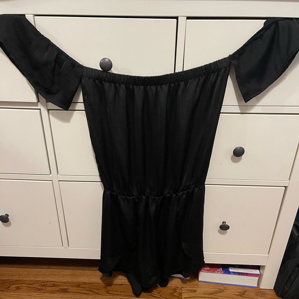 Black off the shoulder romper